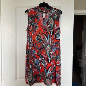 Coral Paisley Printed Dress - XL